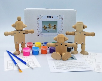 Craft Kit for Kids, Wooden Robot Toy, DIY Projects for Kids, Wood Craft Kit, Robot Space Crafts for Kids, Dolls for Boys, Robot