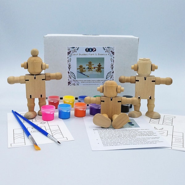 Craft Kits, DIY Robot Painting Set, Gifts for Kids, DIY Kit, DIY Crafts, Gifts for Kids, Kids Toys, Kid Crafts, Wooden Toys, Kid Crafts