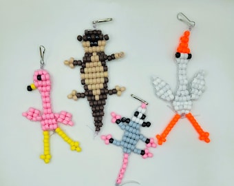 Bead Pattern - Pony Bead Animal PATTERN ONLY - Otter Bead Craft - Flamingo Craft - Egret Craft - Opossum Craft