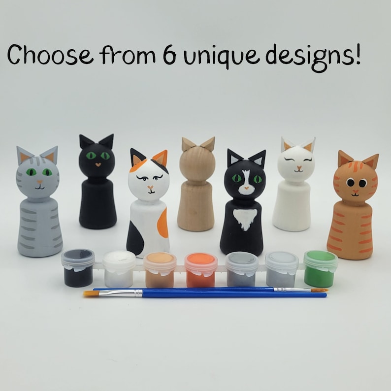 DIY Cat Peg Doll Painting Craft Kit, Gifts for Cat Lovers - Etsy