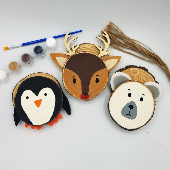 Craft Kits, Woodland Creatures Painting Craft, DIY Kit, DIY Crafts, Gifts  for Kids, DIY Christmas Ornament, Adult Craft, Kid Craft 