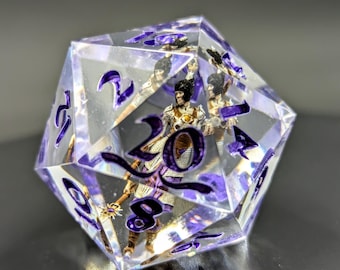 Corazón de Sombra d20 (dado de personaje de Baldur's Gate hecho a mano)