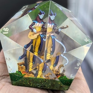 Diorama Alfira 95 mm d20 (troquel de personaje de Baldur's Gate) Chonk hecho a mano