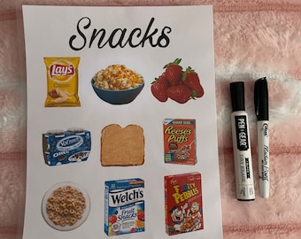 Custom Food and Snack Board For Autism (or other needs)