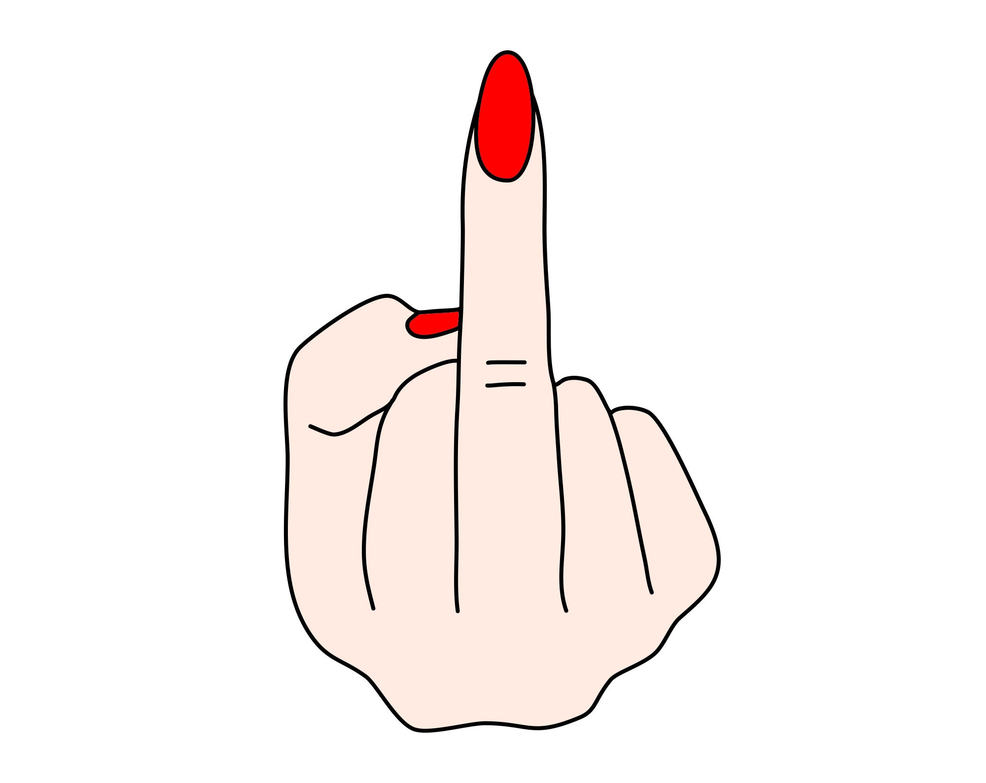 中指を立てる女性 SVG