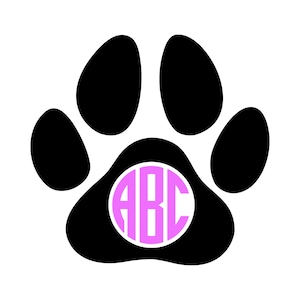 Dog Paw Monogram SVG