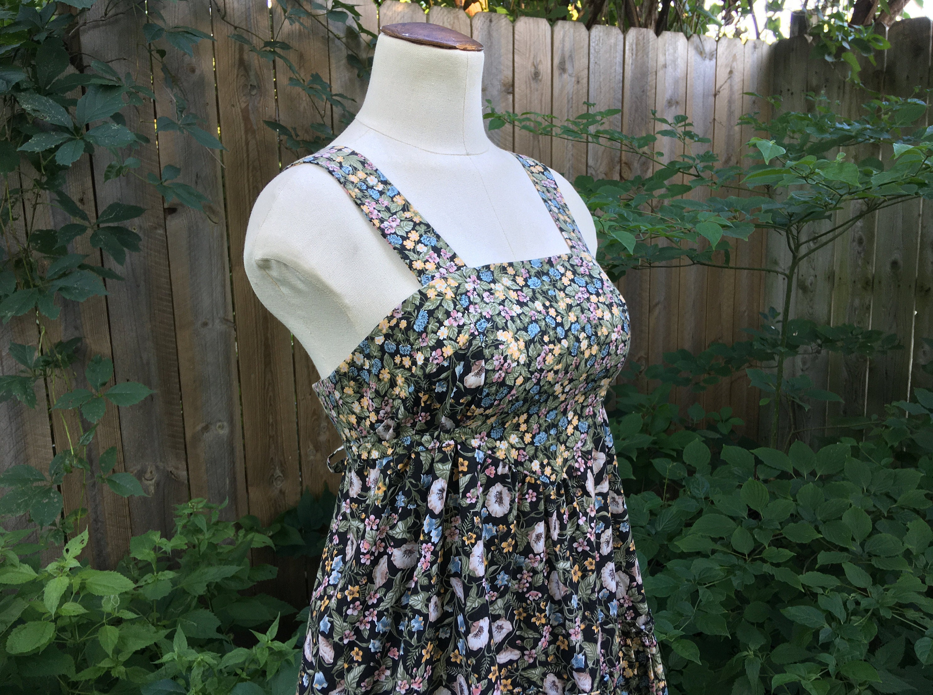 Vintage 1970s Floral Dress Green Gunne Sax Style | Etsy