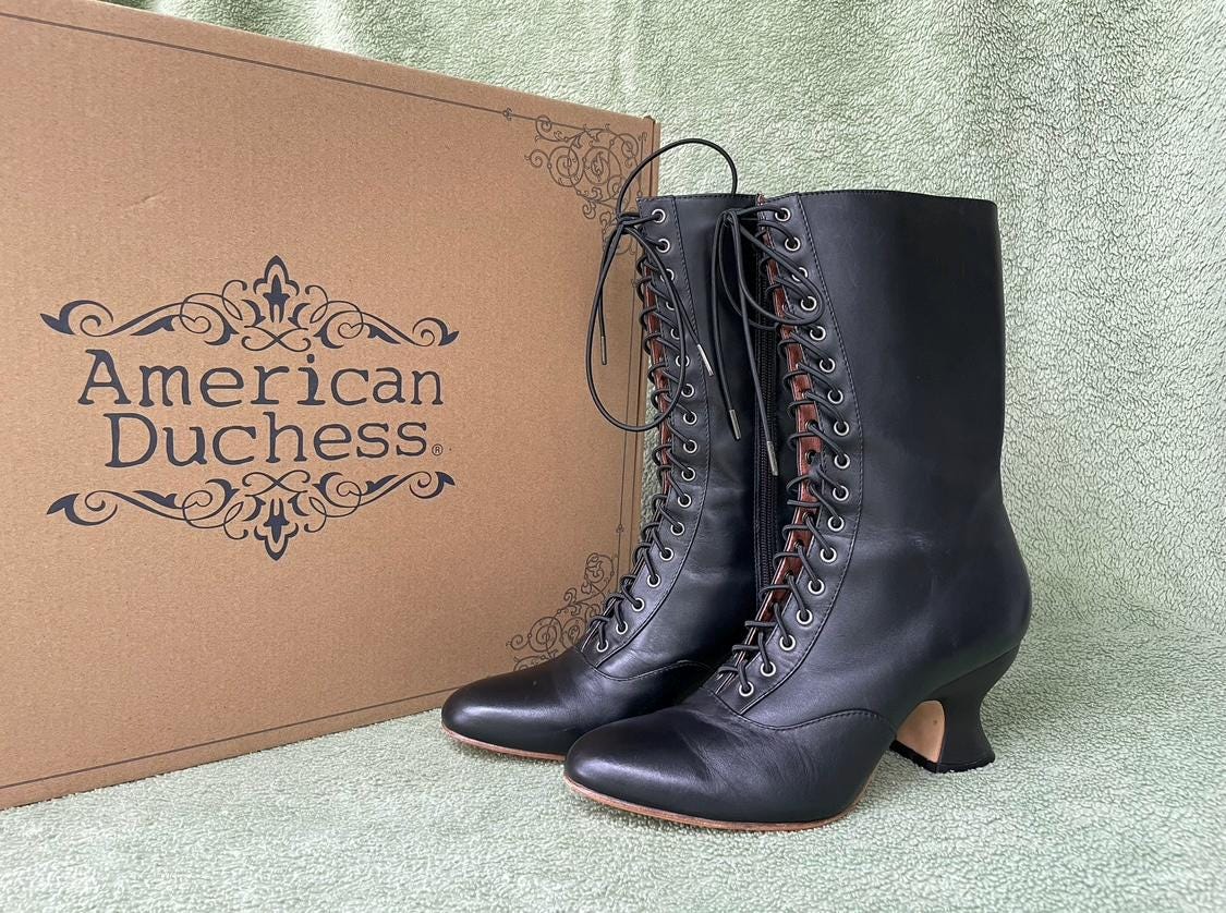 American Duchess Ladies Vintage Boots Uk Colette Edwardian Button