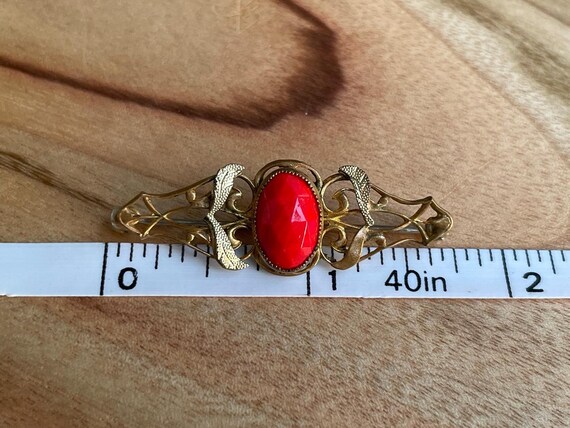 Antique Art Nouveau Edwardian or Victorian Coral … - image 6