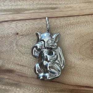 Vintage Nursery Toy, Silver Baby Rattle, Early - Mid Century, Kitty, Cat Bell, Baby Toy, Beatrix Potter Tom Kitten, Baby Shower Gift