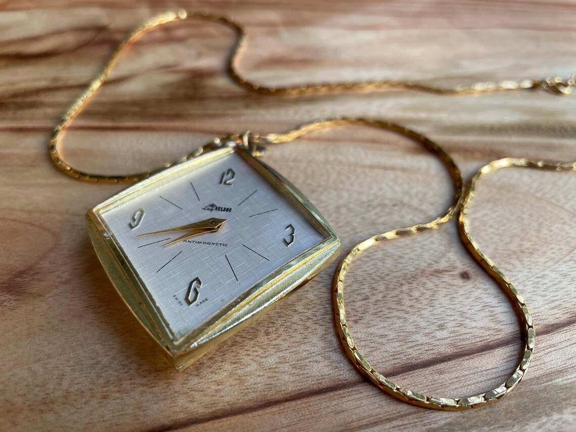 Lady Nelson Watch Pendant Art Deco Mechanical Pocket Watch Etsy