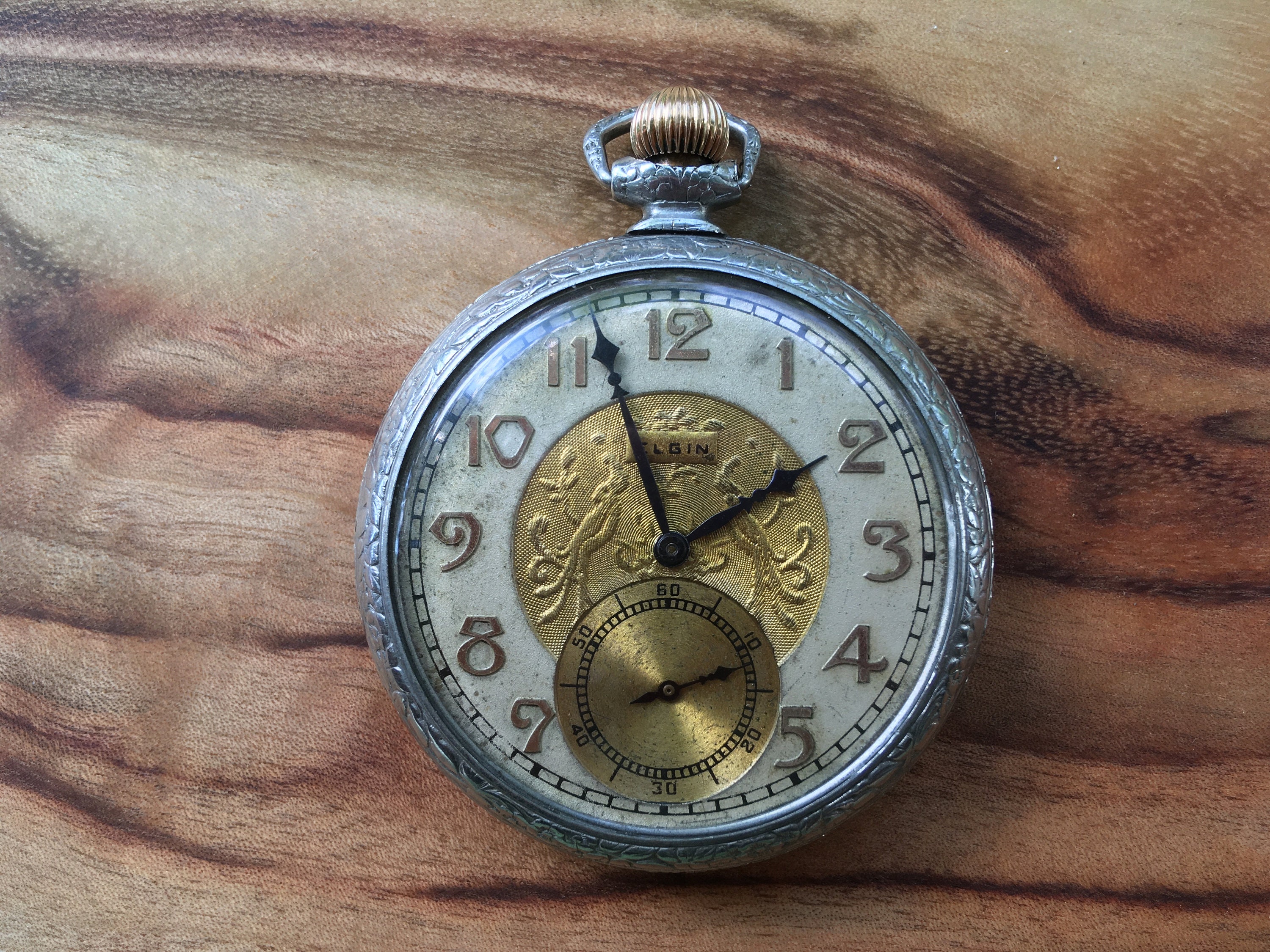 Vintage 1930's Elgin Pocket Watch Works S 12 7 Jewels Etsy