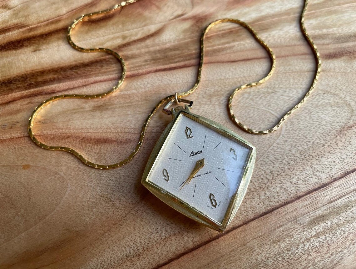 Lady Nelson Watch Pendant Art Deco Mechanical Pocket Watch Etsy