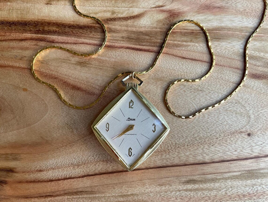 Lady Nelson Watch Pendant Art Deco Mechanical Pocket Watch Etsy