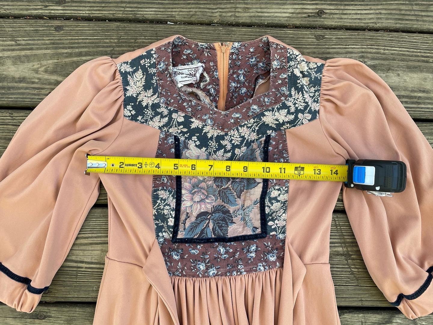 Young Edwardian by Arpeja 1970s Peasant Dress, 70s Western