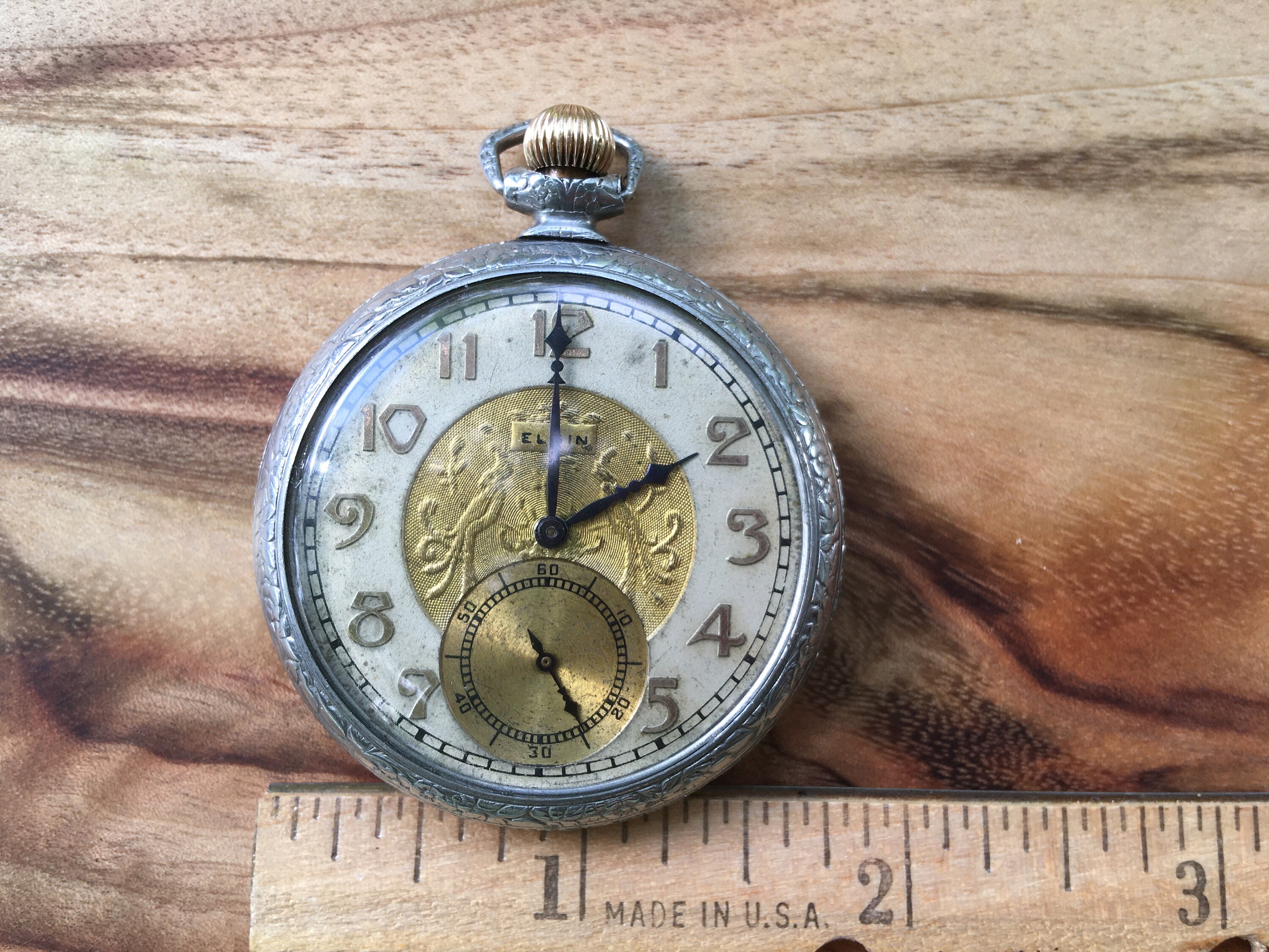 Vintage 1930's Elgin Pocket Watch Works S 12 7 Jewels Etsy