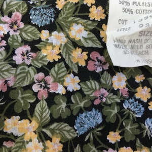 Vestido floral vintage de los años 70, estilo Gunne Sax verde, flores de luna, campanillas, violetas, jacintos silvestres, largo midi de los años 70, talla vintage 7, imagen 7