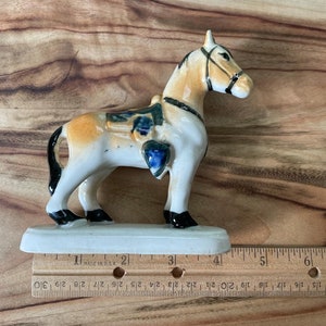50s Ceramic Buckskin Horse With Western Saddle Porcelain - Etsy