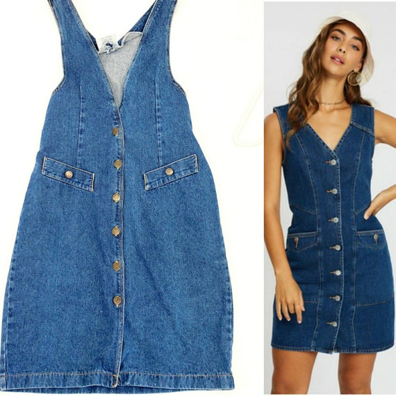 Vintage denim romper dress