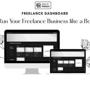 Freelance Dashboard Notion Template | Client CRM, Project Tracker, Task Manager, Meeting Planner & Business Organizer