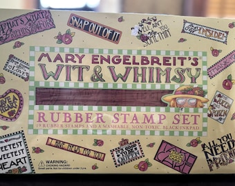 NIB - VINTAGE Mary Engelbreit - Wit & Whims Rubber Stamp Set