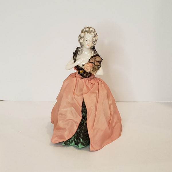 German half doll figurine boudoir lamp victorian French Lady eclectic mix and match decor knick knack maximalism maximalist rare unique