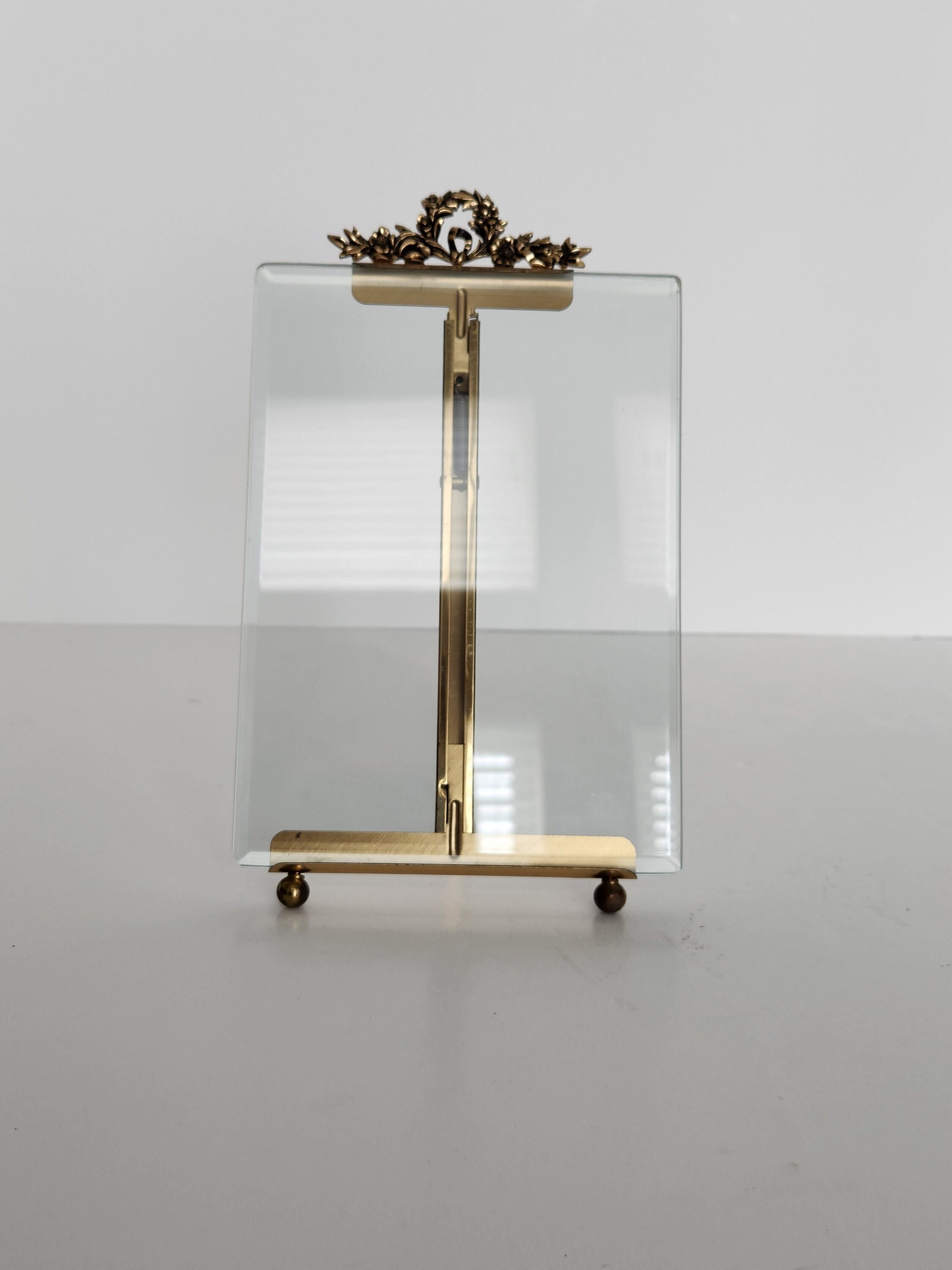 Vintage Gold French Style Picture Frame Beveled Glass Ribbon Etsy