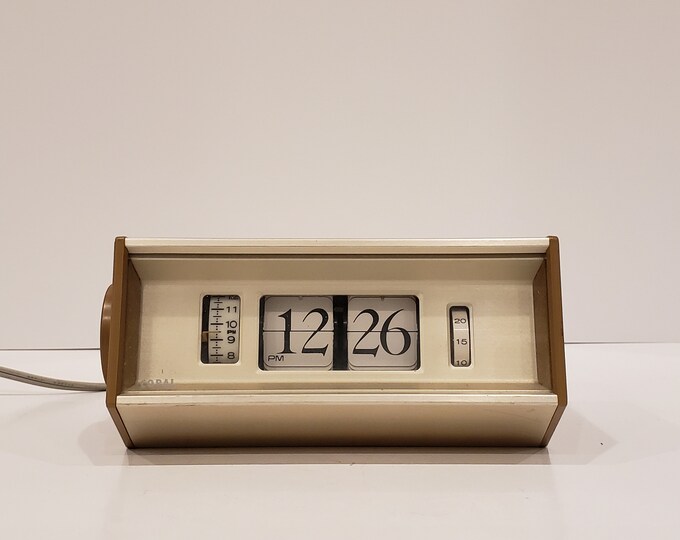 Copal Flip Card Clock Mcm Mid Century Modern Neutral Knick Etsy