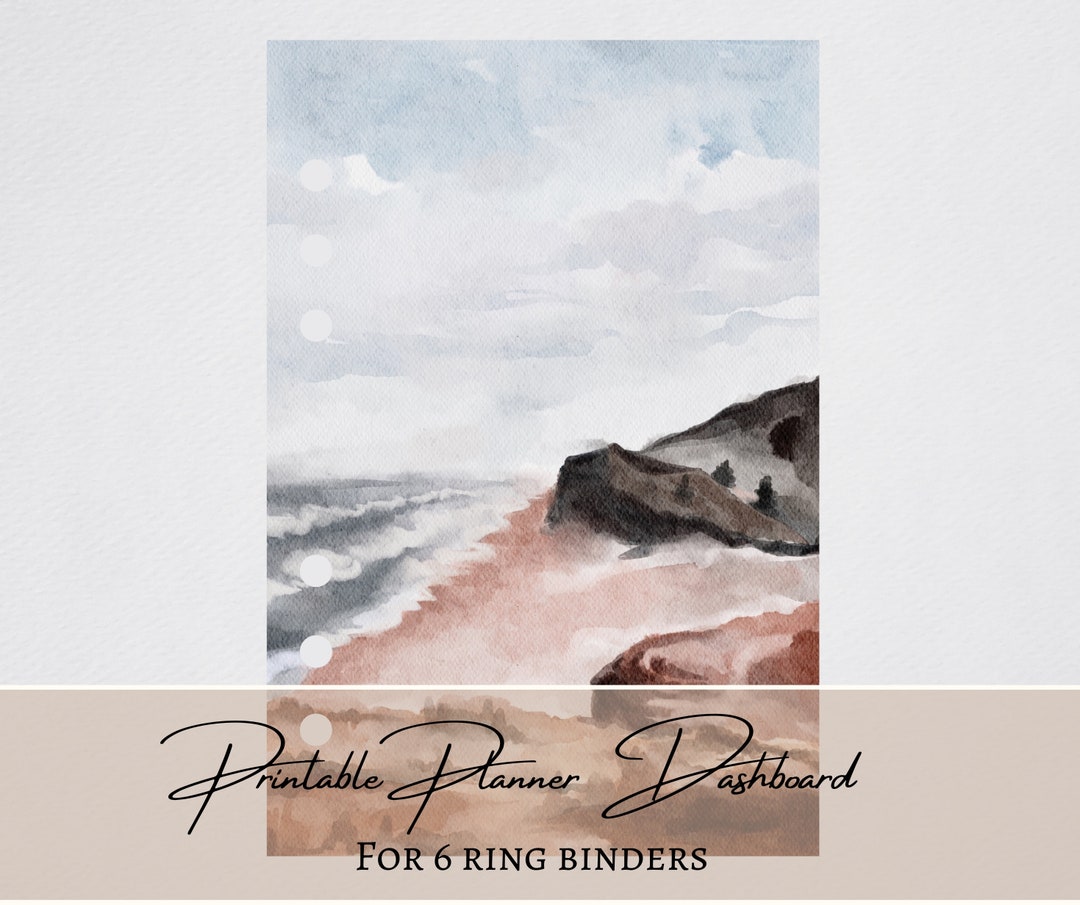 Beach Landscape Printable DIY 6 Ring Binder Planner Etsy