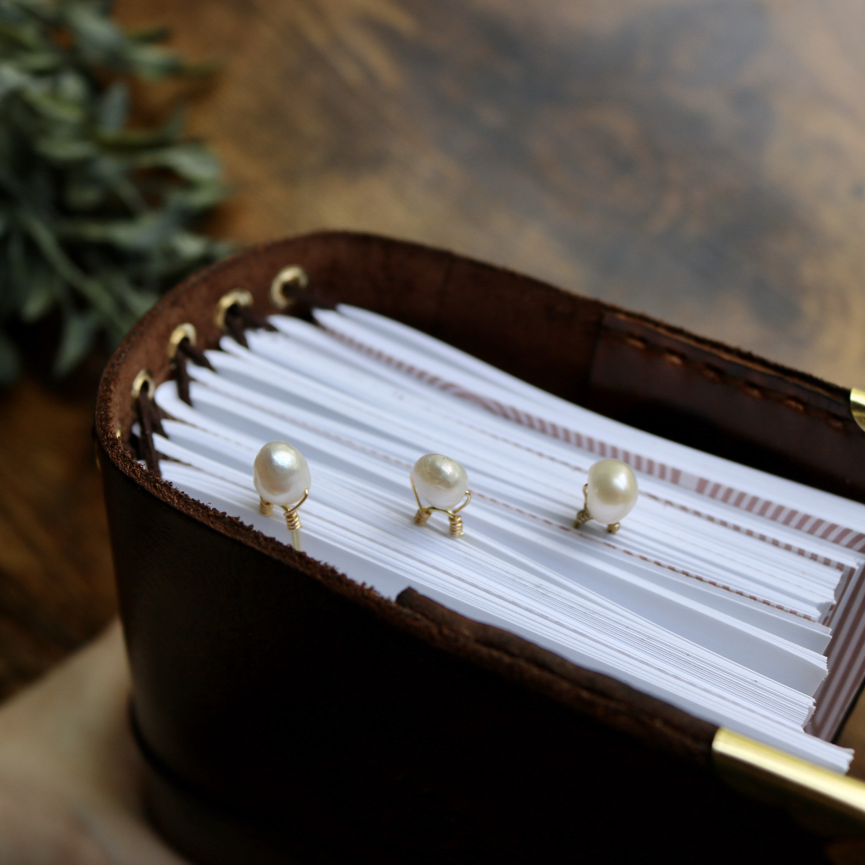 Freshwater Pearl Book Marks | 3 pack large | Minimalist, Aesthetic & Simple Journal, Planner, Notebook page markers