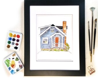Custom House Portrait: moving gift, commemorate an old home, or celebrate your new one.