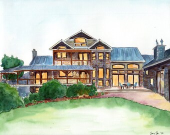 Custom Home Portrait: moving gift, commemorate an old home, or celebrate your new one.