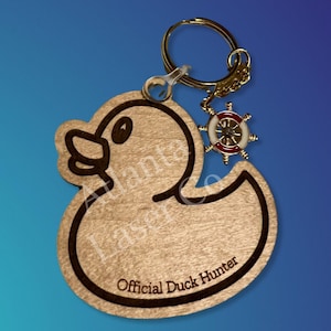 Yellow Duck Keychain with Nautical Charm, Cruising Ducks
