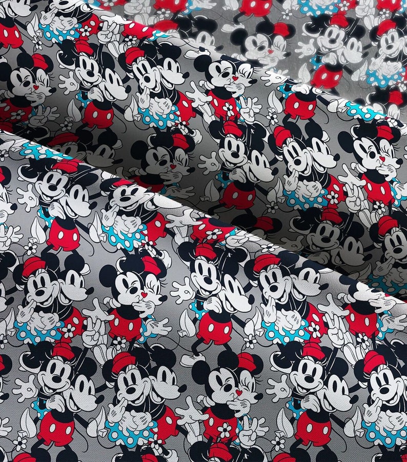 Disney Mickey and Minnie Mouse Vintage Love Packed Cotton Fabric Sold by the 12 Yard Springs Creative