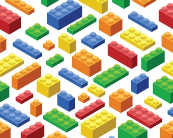 Lego Fabric Etsy