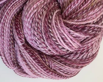 Sugarplum: 287 yards fingering/sport weight handspun, hand dyed superwash merino yarn