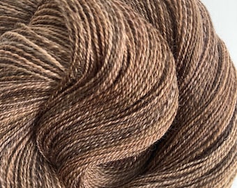 Beans: 542 yards 2 ply fingering weight romney wool handspun, hand dyed yarn