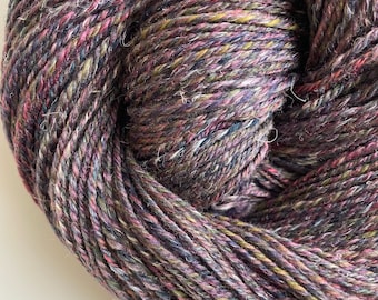 Hand Spun Merino Flax Silk Yarn: "A Mermaid and her Unicorn" Colorway