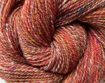 Frosted Leaves Hand Spun Yarn: Sport Weight Sari Silk Blend