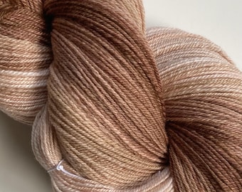 Sepia Gradient Hand Spun Yarn: Organic Polwarth Silk, Light Fingering