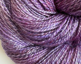Sweet Violet Hand Spun Yarn: Merino Tencel Fingering Weight