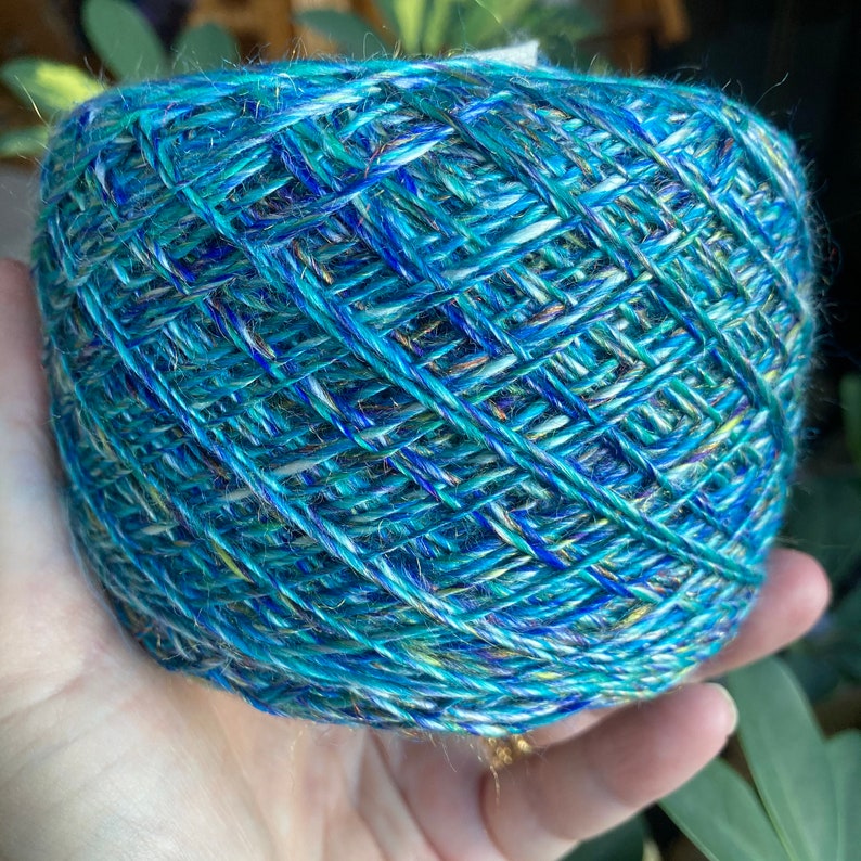 Under the Sea 245 yards sport weight handspun yarn.