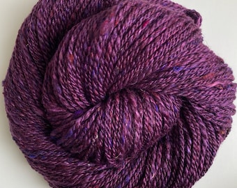 Malbec Hand Spun DK Weight Yarn: Merino, Mulberry & Sari Silk Blend