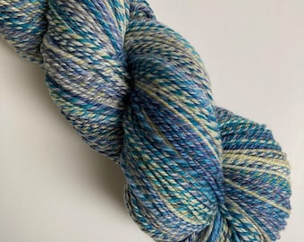 Coastal Retreat Hand Spun Yarn: Superwash Merino Wool, Light Fingering