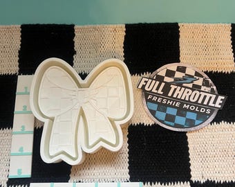 Checkered Bow Silicone Car Freshie Mold