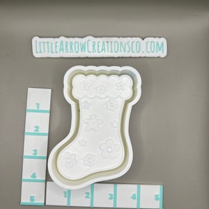 Floral Christmas Stocking Silicone Car Freshie Mold
