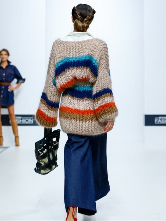 Mohair Oversized Cardigan, Mohair Sweater, Chunky Knit Mohair Oversized Cardigan, Mohair Sweater, Chunky Knit