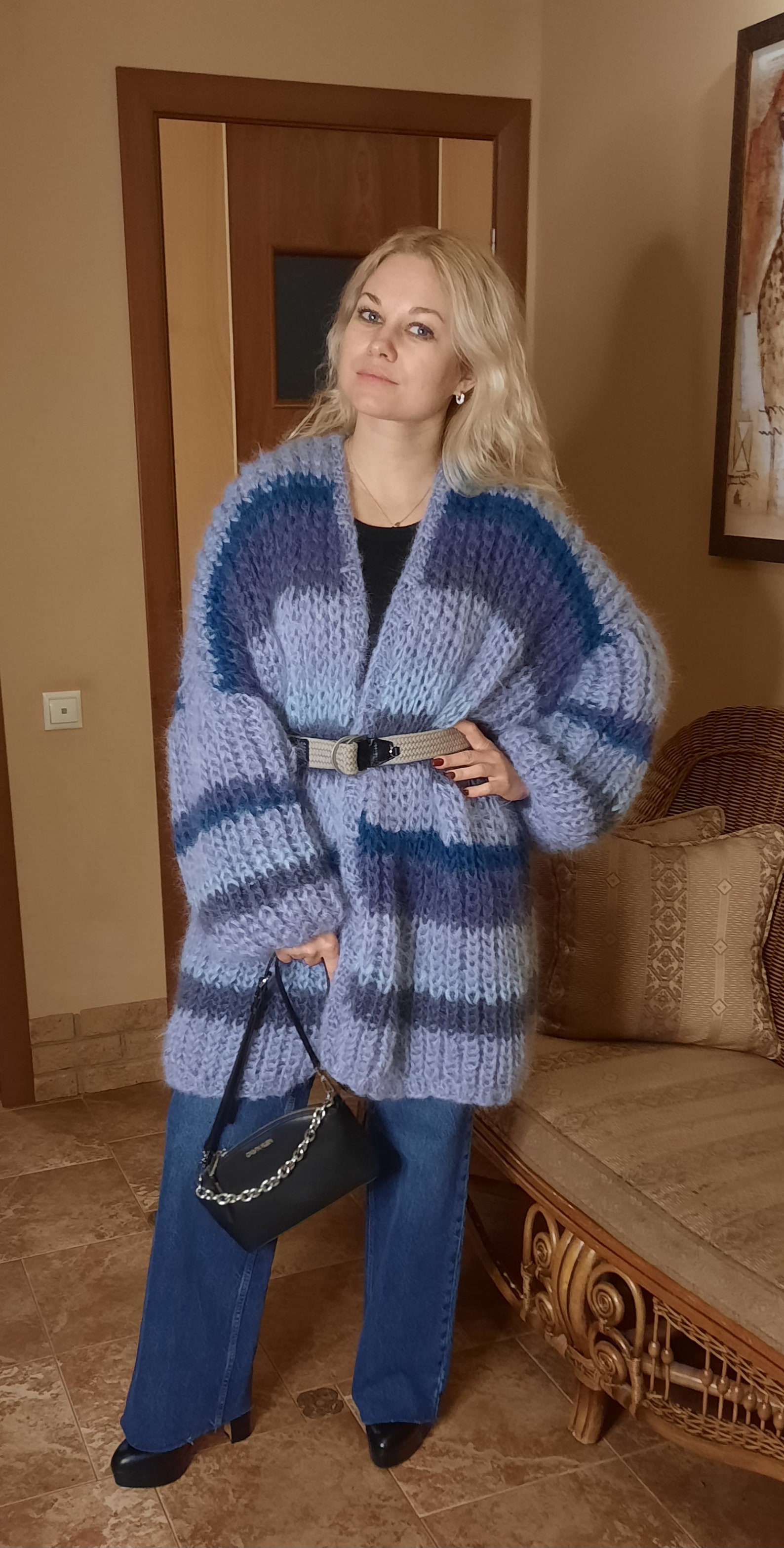 Oversized Mohair Knit Cardigan main image 1