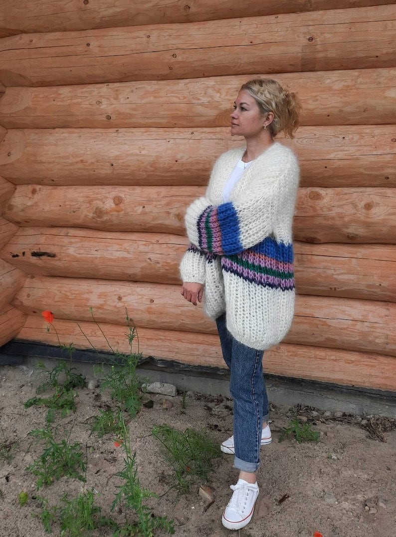 Chunky knit mohair jacket