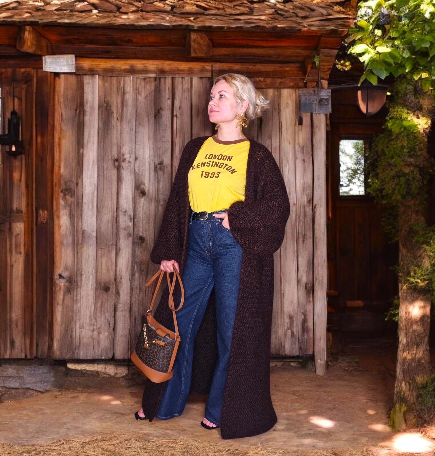 Boho Mohair Maxi Cardigan Long Mohair Cardigan Knitted Wool